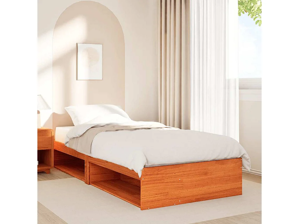 Dormeuse senza Materasso Marrone Cera 90x190 cm Legno di Pino