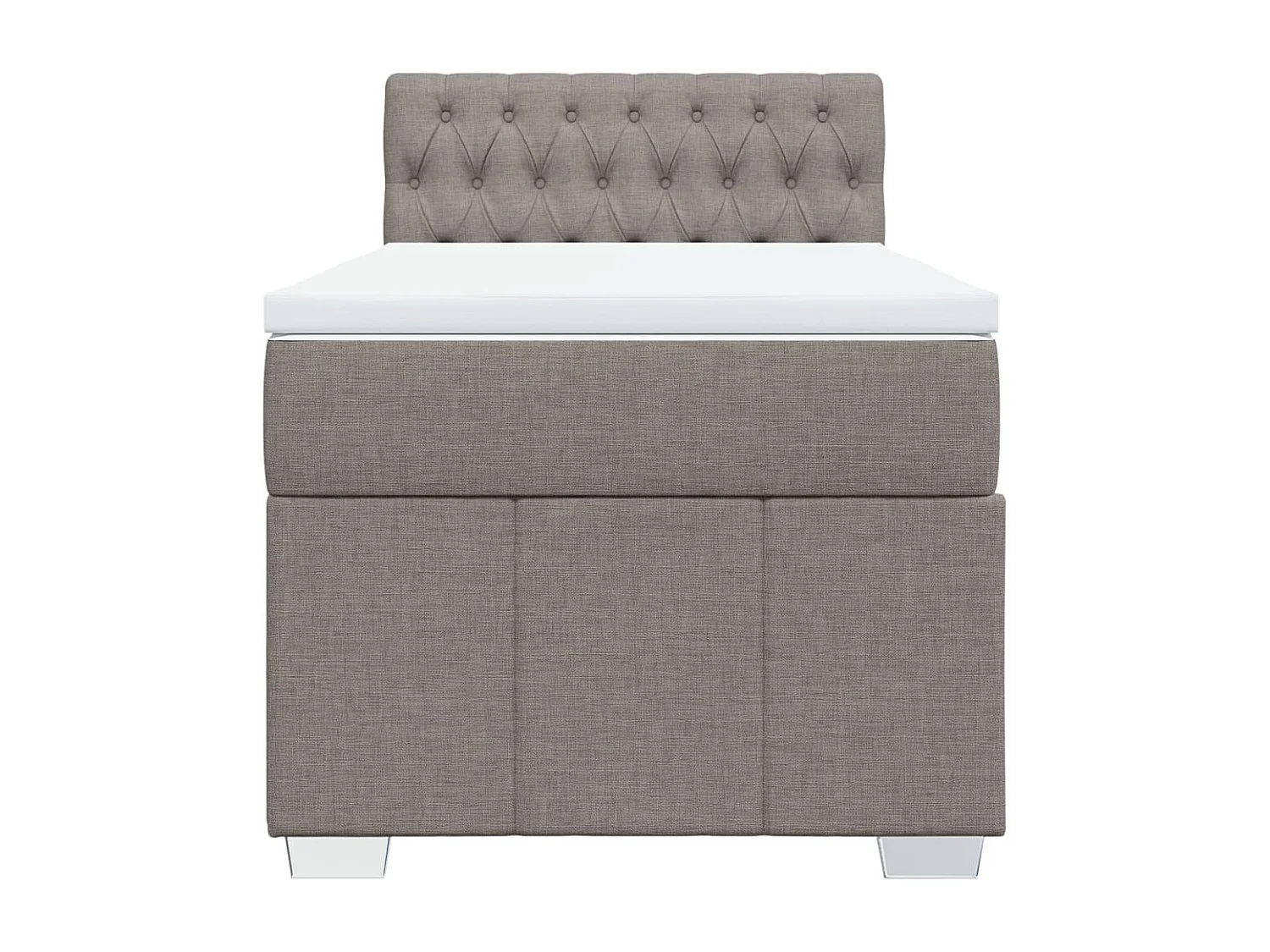 Cama com molas/colchão 100x200 cm tecido cinza-acastanhado