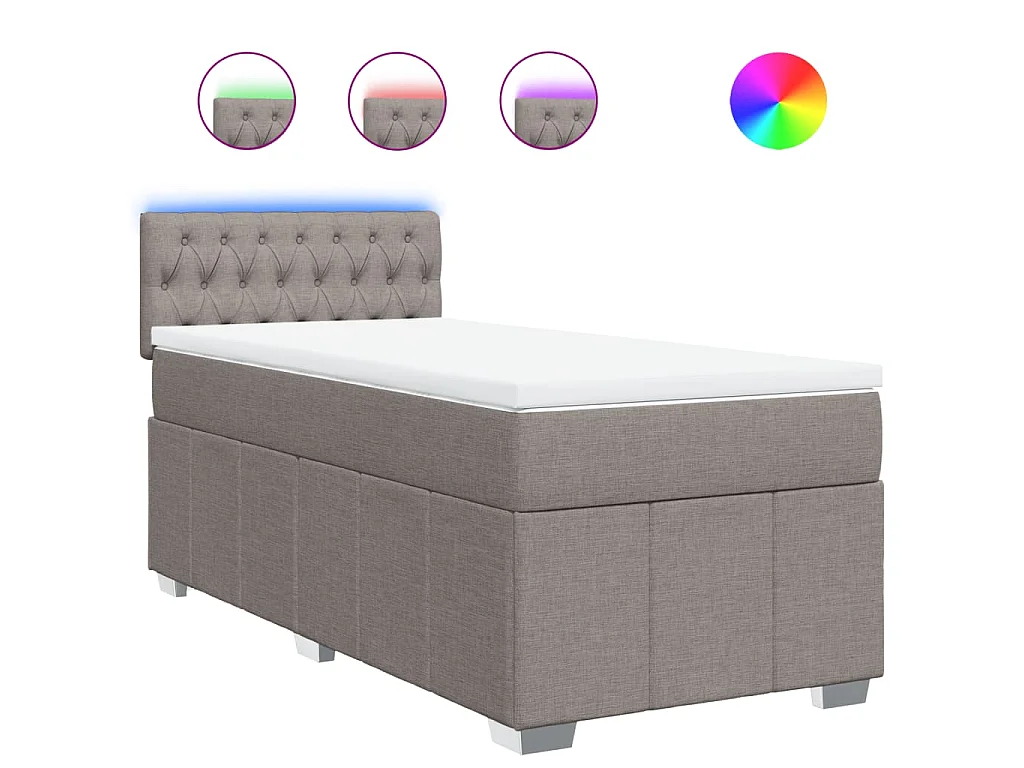 Boxspringbett mit Matratze Taupe 100x200 cm Stoff