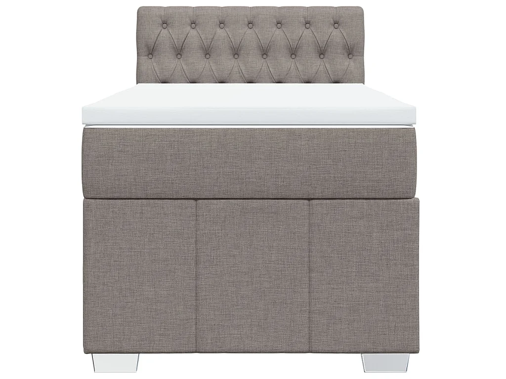Boxspringbett mit Matratze Taupe 100x200 cm Stoff
