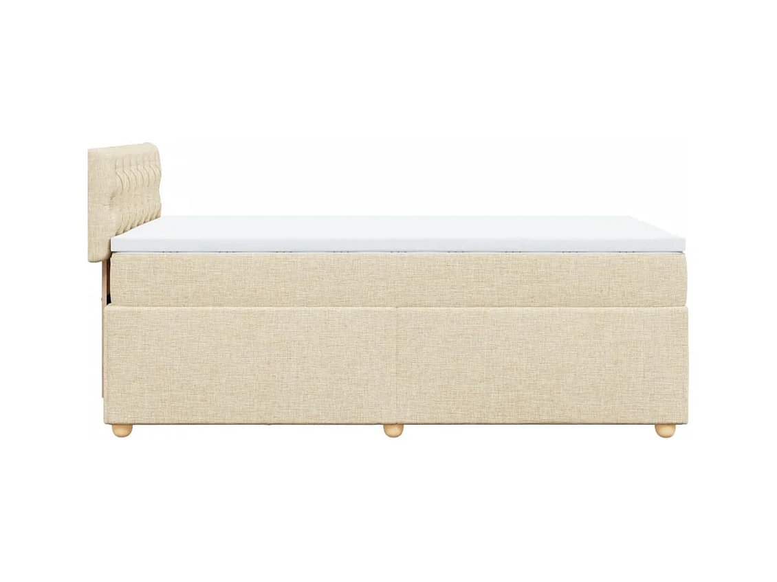 Sommier à lattes de lit avec matelas Crème 100x200 cm Tissu
