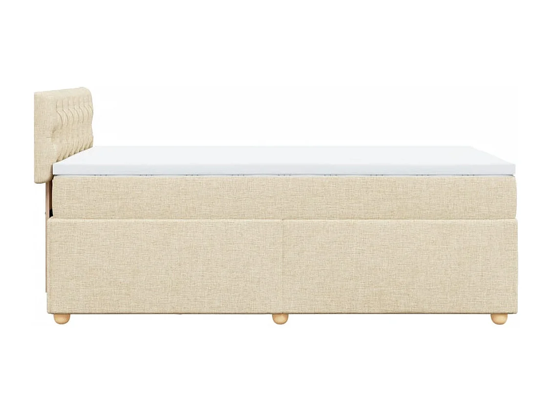Sommier à lattes de lit avec matelas Crème 100x200 cm Tissu