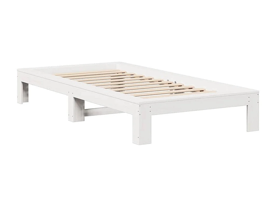 Cadre de lit sans matelas blanc 90x190 cm bois de pin massif