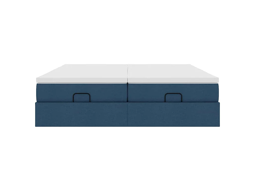 Struttura Letto Pouf con Materassi Blu 180x200cm in Tessuto
