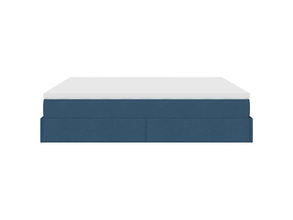 Struttura Letto Pouf con Materassi Blu 180x200cm in Tessuto