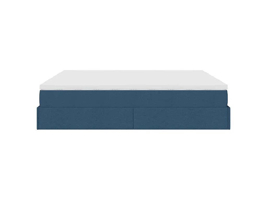 Struttura Letto Pouf con Materassi Blu 180x200cm in Tessuto