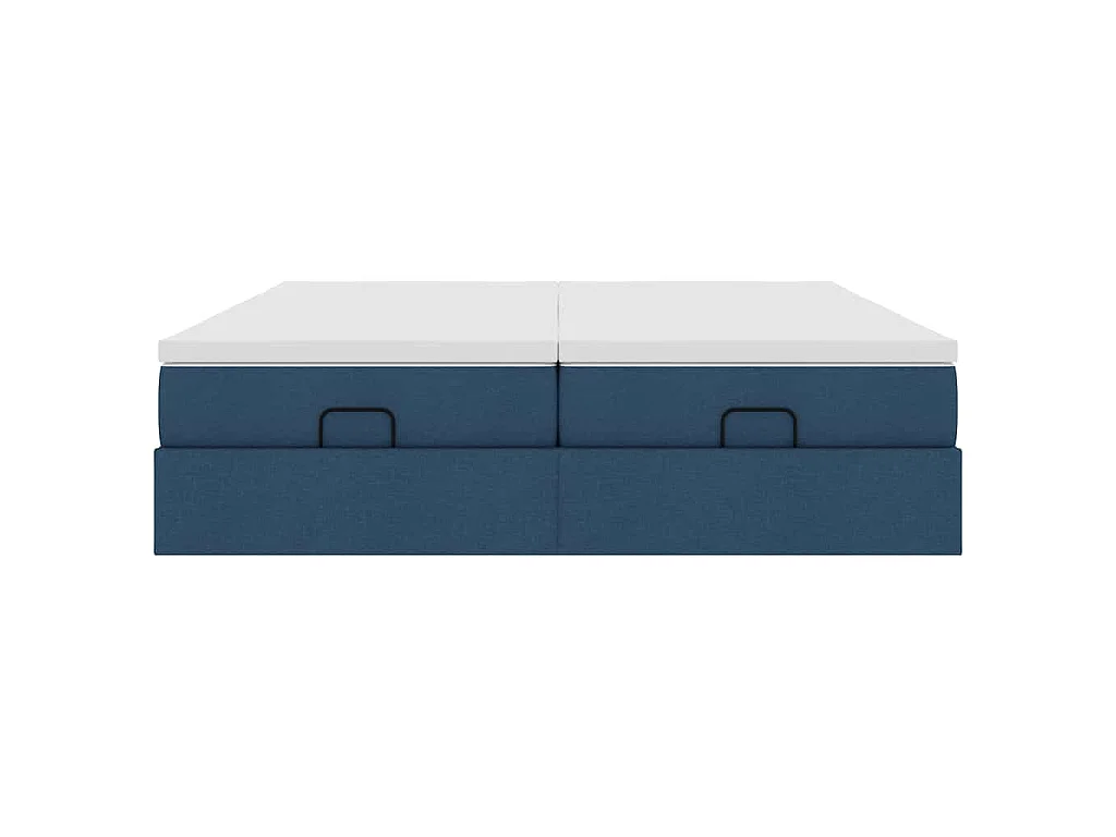 Ottoman-Bett mit Matratzen Blau 180x200 cm Stoff