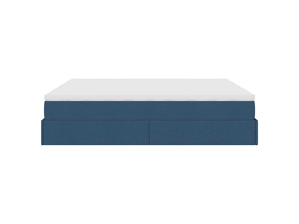 Ottoman-Bett mit Matratzen Blau 180x200 cm Stoff