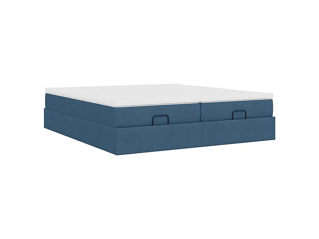 Ottoman-Bett mit Matratzen Blau 180x200 cm Stoff