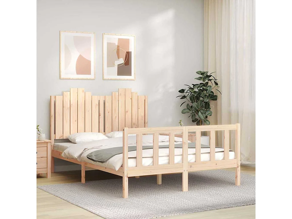 Cama sem colchão 140x200 cm madeira de pinho maciça