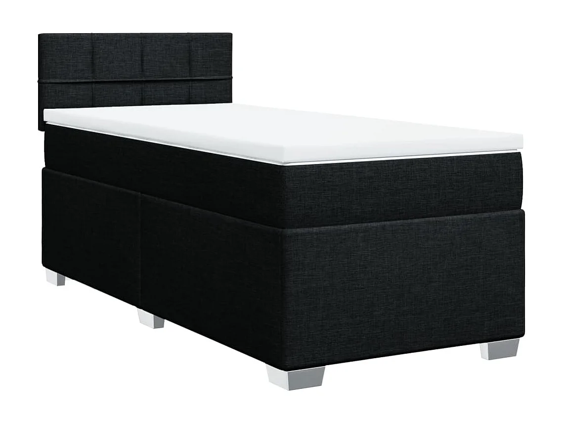 Boxspringbett mit Matratze Schwarz 90x190 cm Stoff