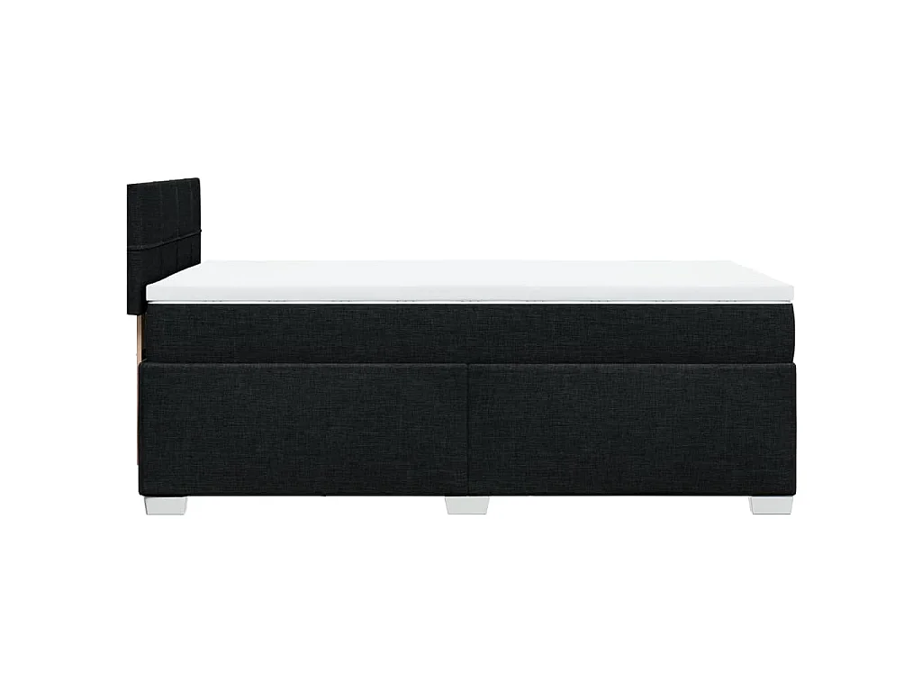 Sommier à lattes de lit avec matelas Noir 90x190 cm Tissu
