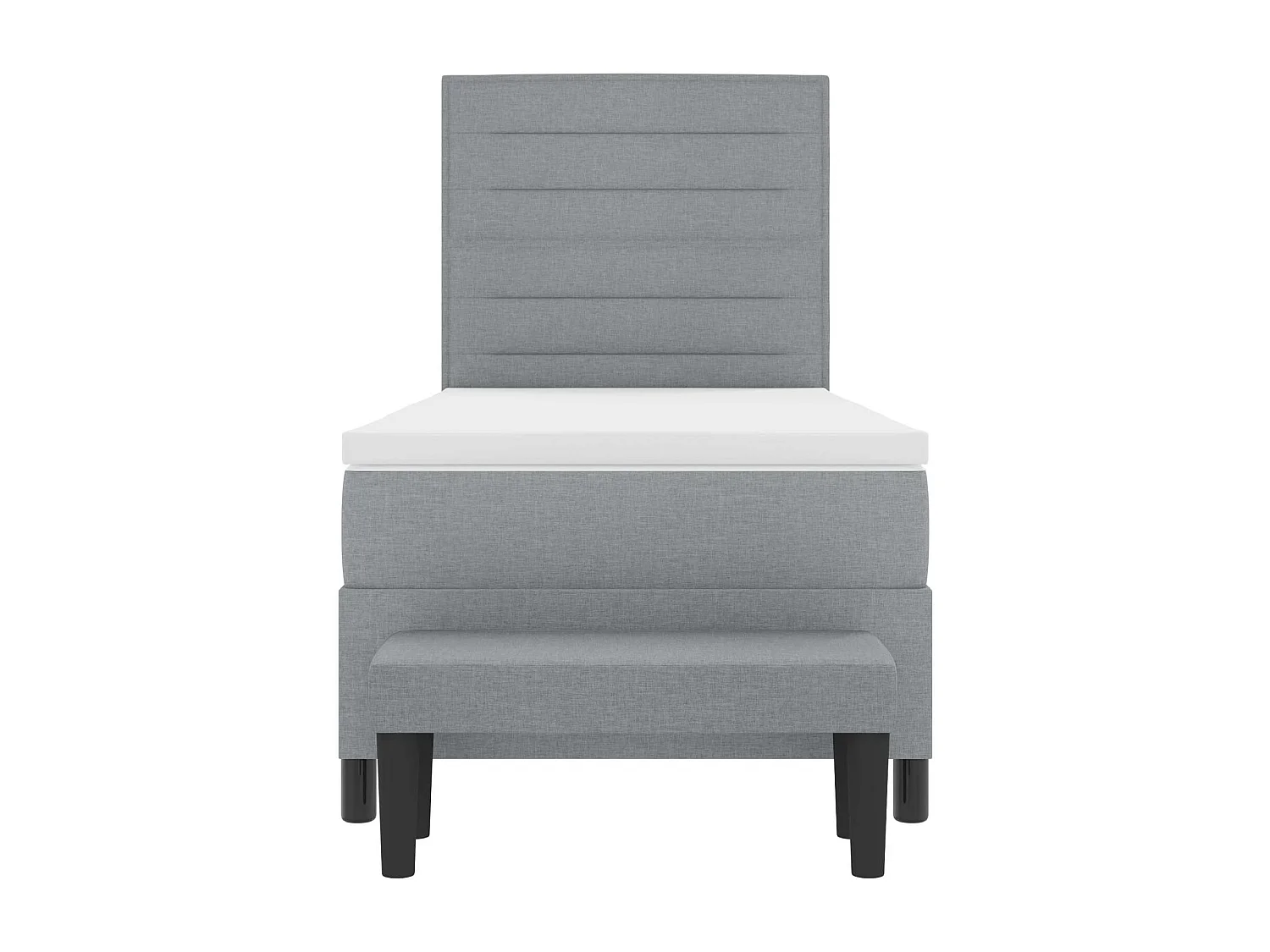 Lit à ressorts avec matelas Gris clair 90 x 190 cm tissu