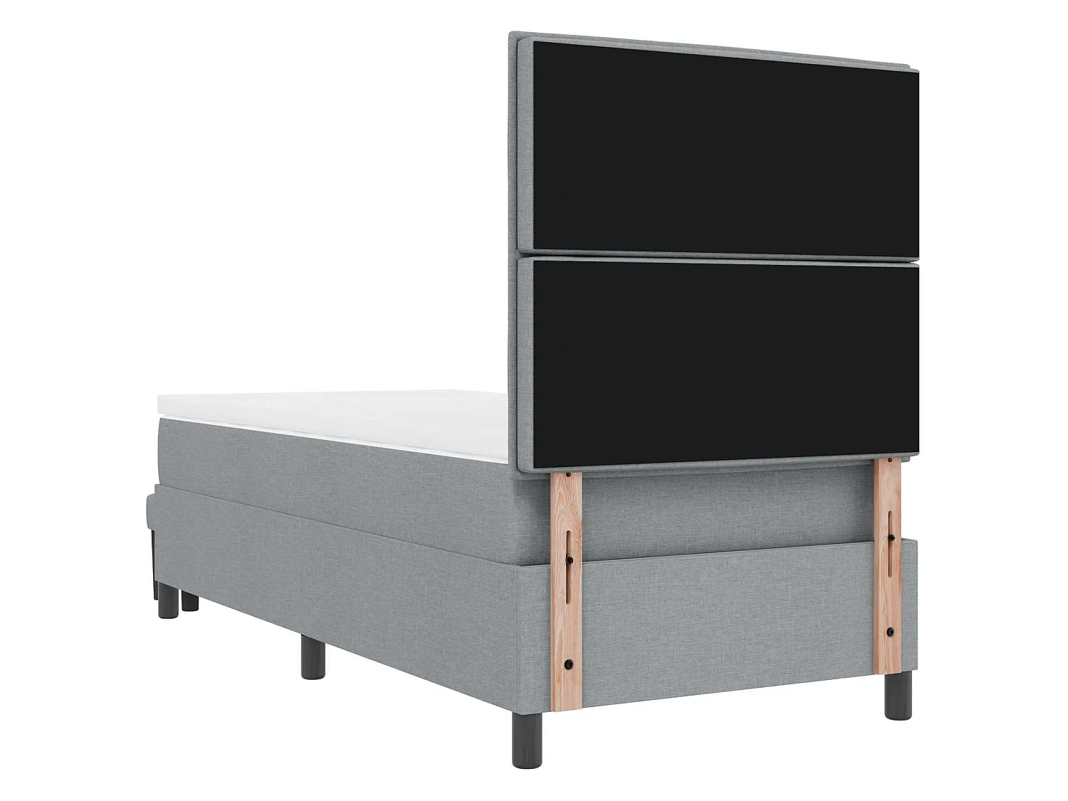 Boxspringbed met hoofdeinde Lichtgrijs 90 x 190 cm Stof