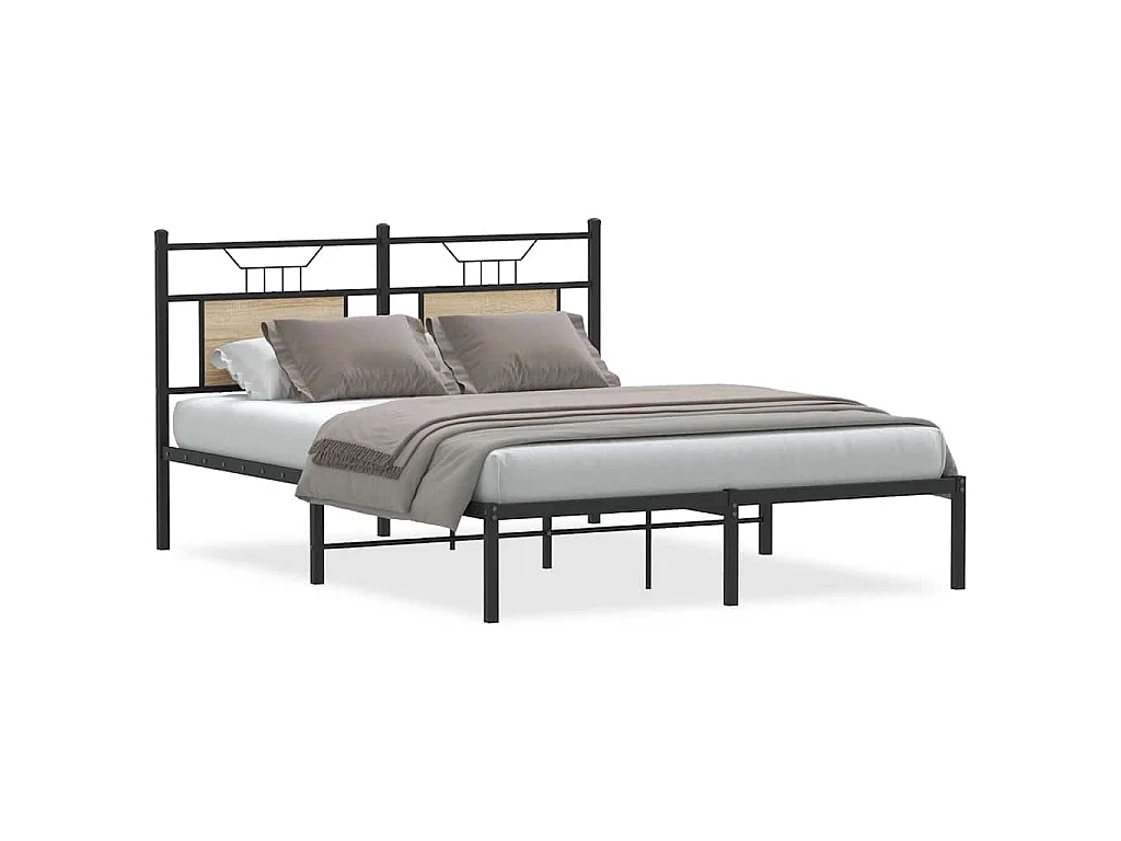 Cadre de lit sans matelas chêne sonoma 140x190 cm