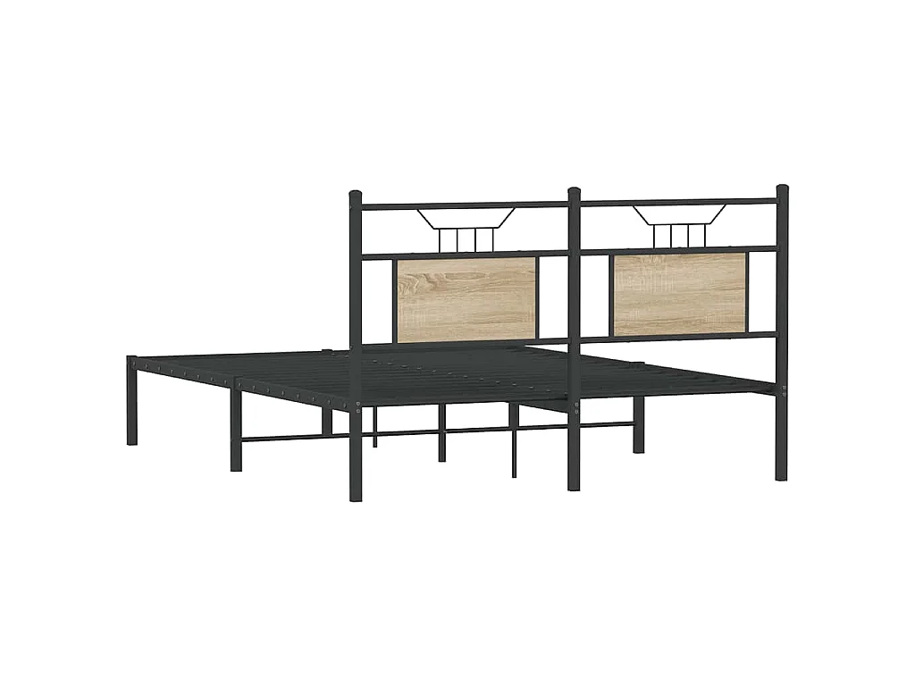Cadre de lit sans matelas chêne sonoma 140x190 cm