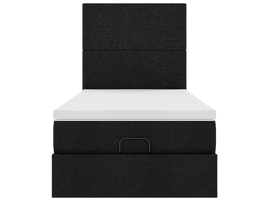 Ottoman bed met matras 90x190cm stof zwart