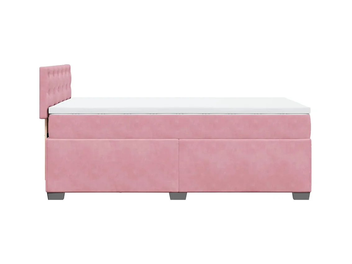 Boxspringbett mit Matratze Rosa 90x200 cm Samt