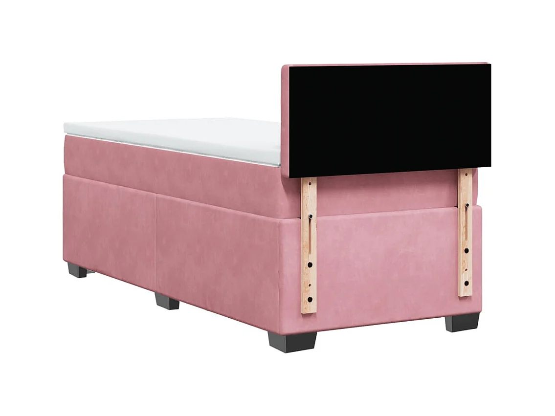 Boxspringbett mit Matratze Rosa 90x200 cm Samt