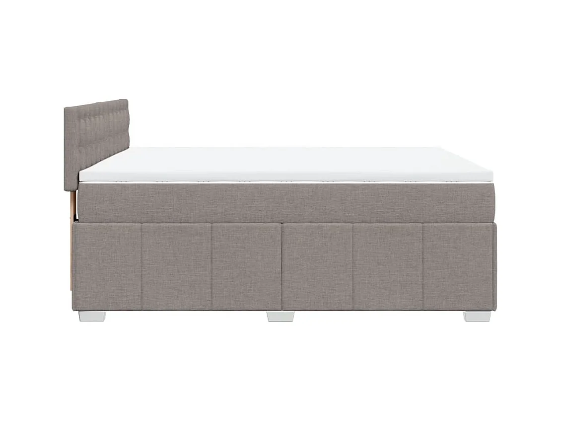 Sommier à lattes de lit avec matelas Taupe 160x200 cm Tissu