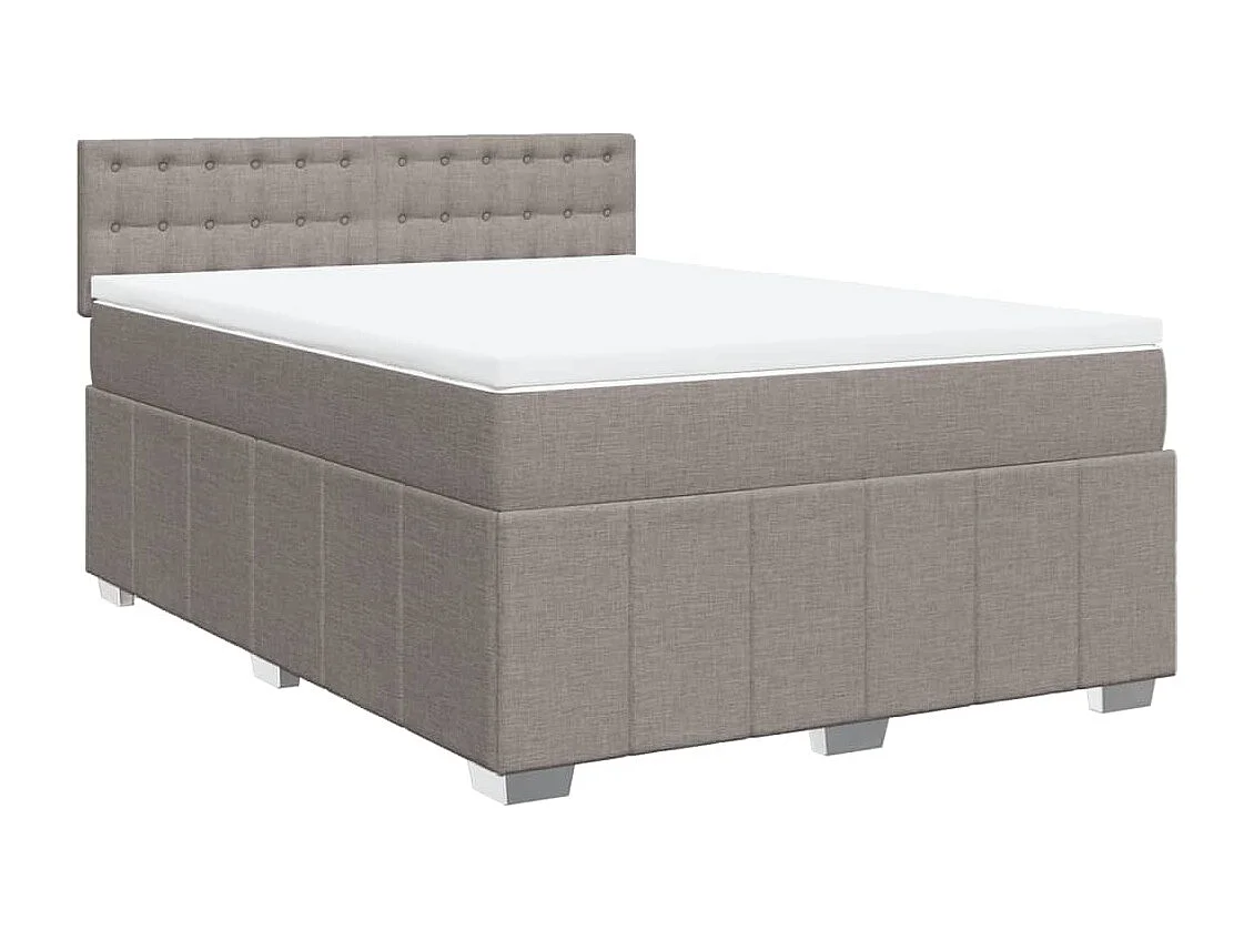 Sommier à lattes de lit avec matelas Taupe 160x200 cm Tissu