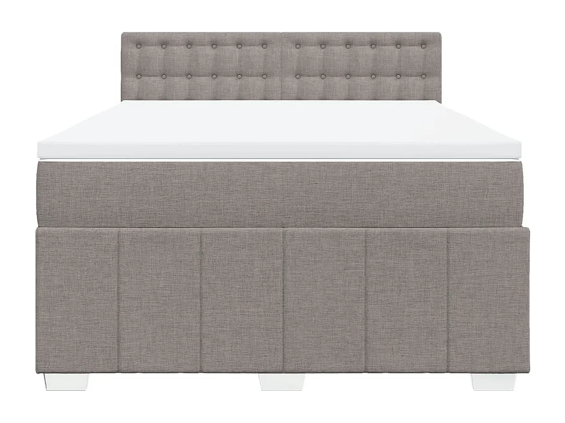 Sommier à lattes de lit avec matelas Taupe 160x200 cm Tissu