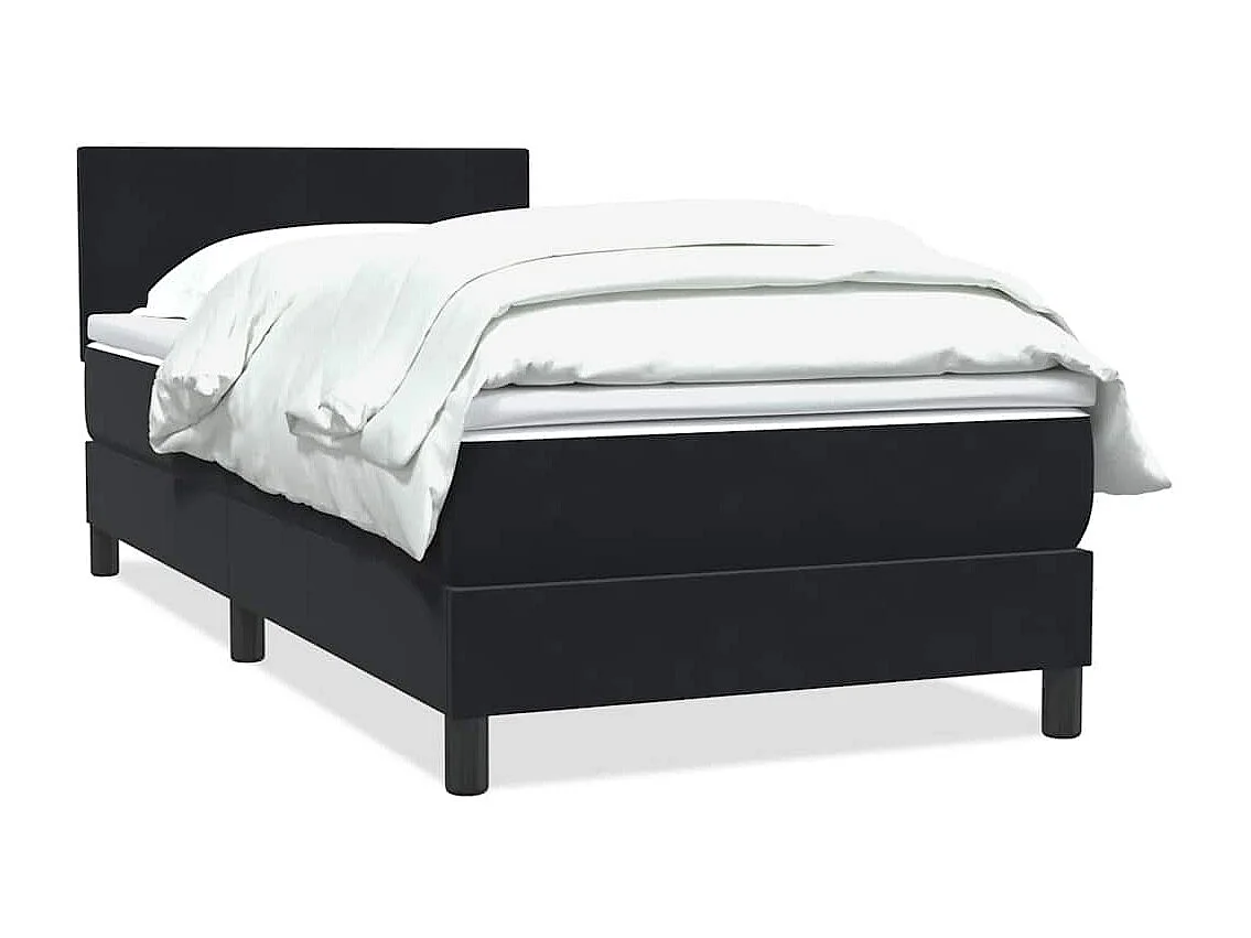 Cama box spring com colchão 90x210 cm veludo preto