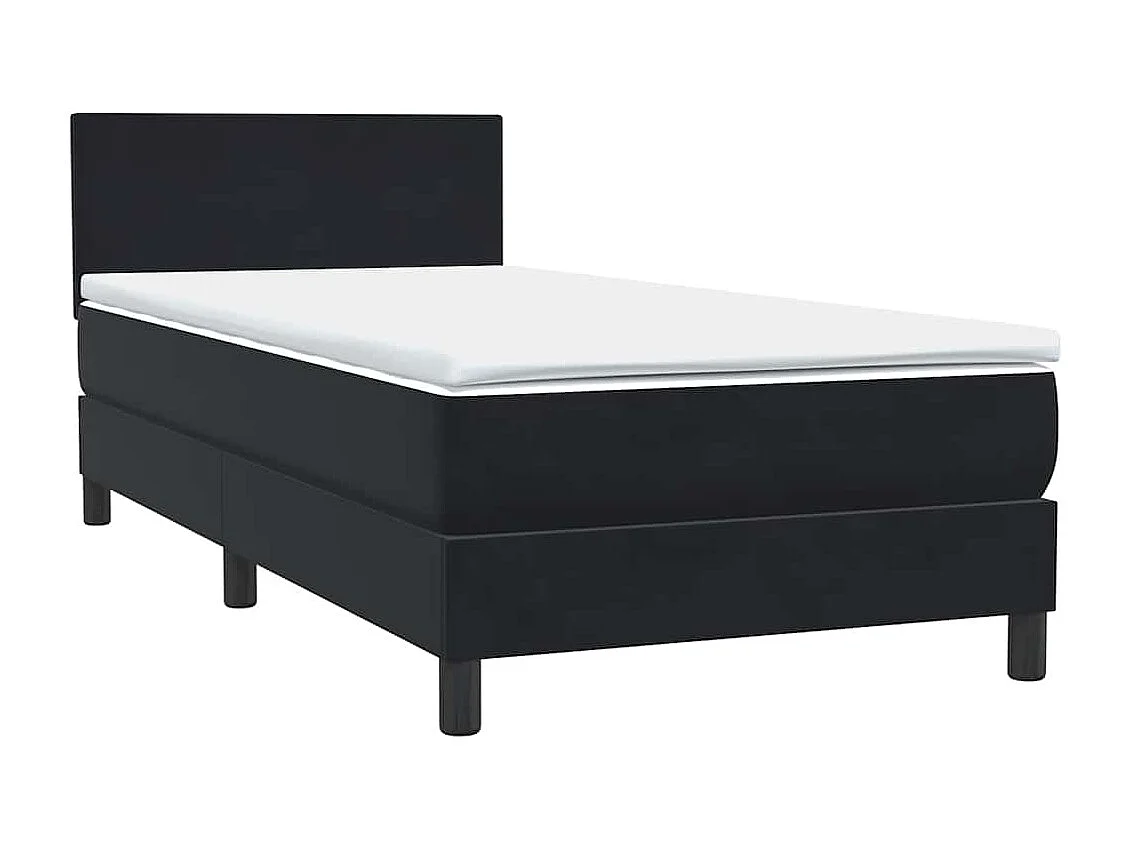 Cama box spring com colchão 90x210 cm veludo preto