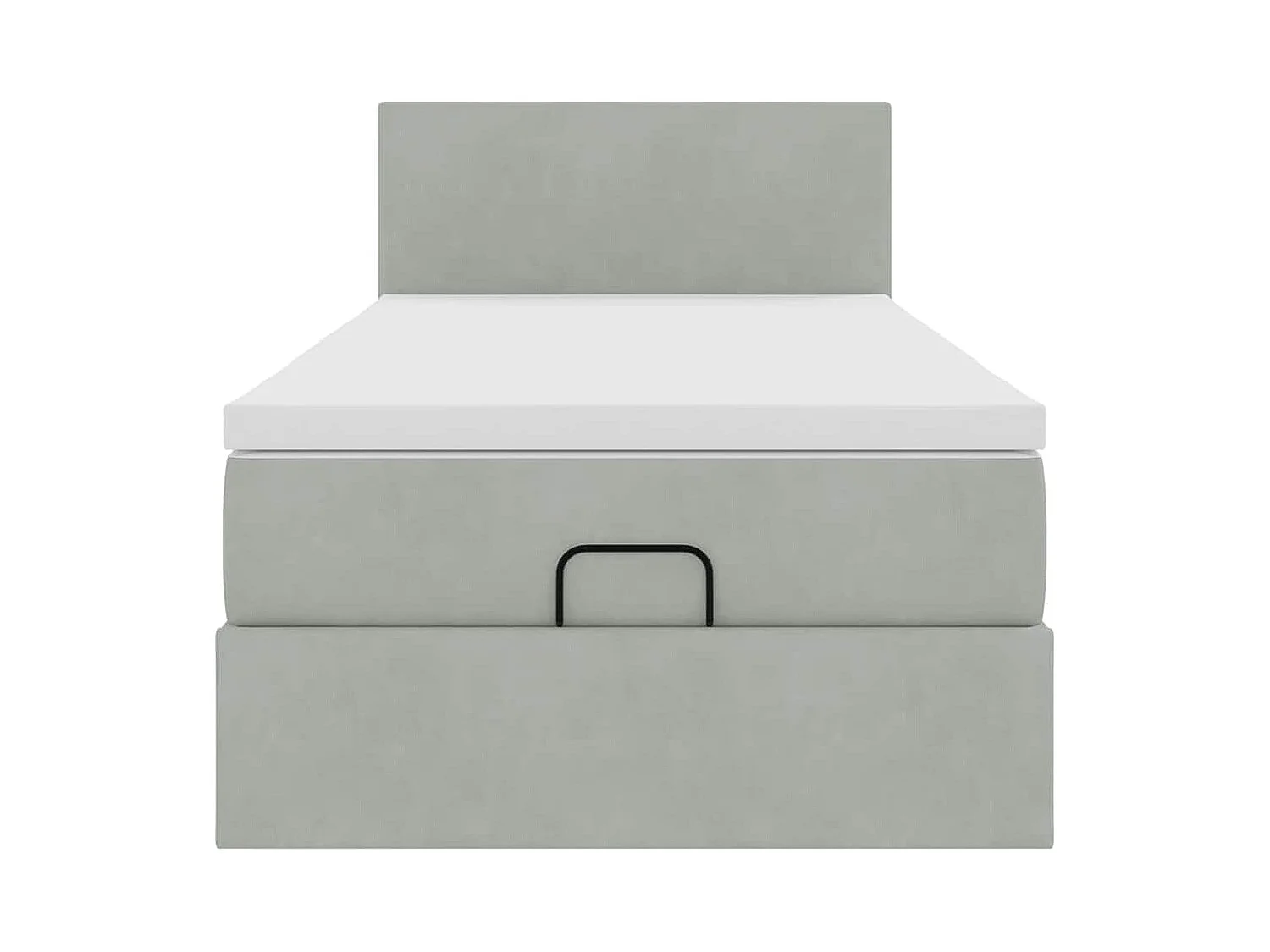 Ottoman bed met matras en LED's 100x200 cm fluweel lichtgrijs