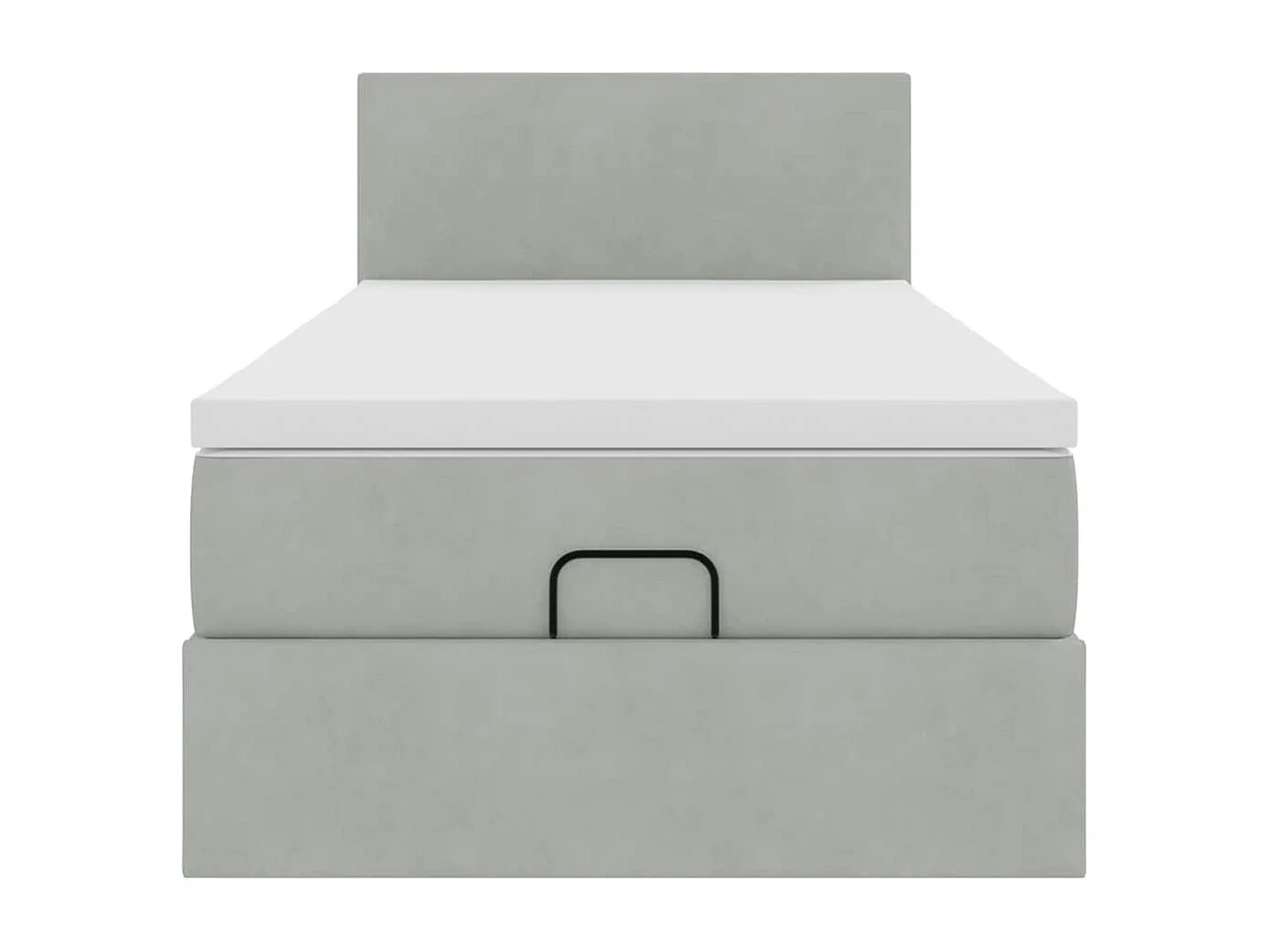 Ottoman bed met matras en LED's 100x200 cm fluweel lichtgrijs