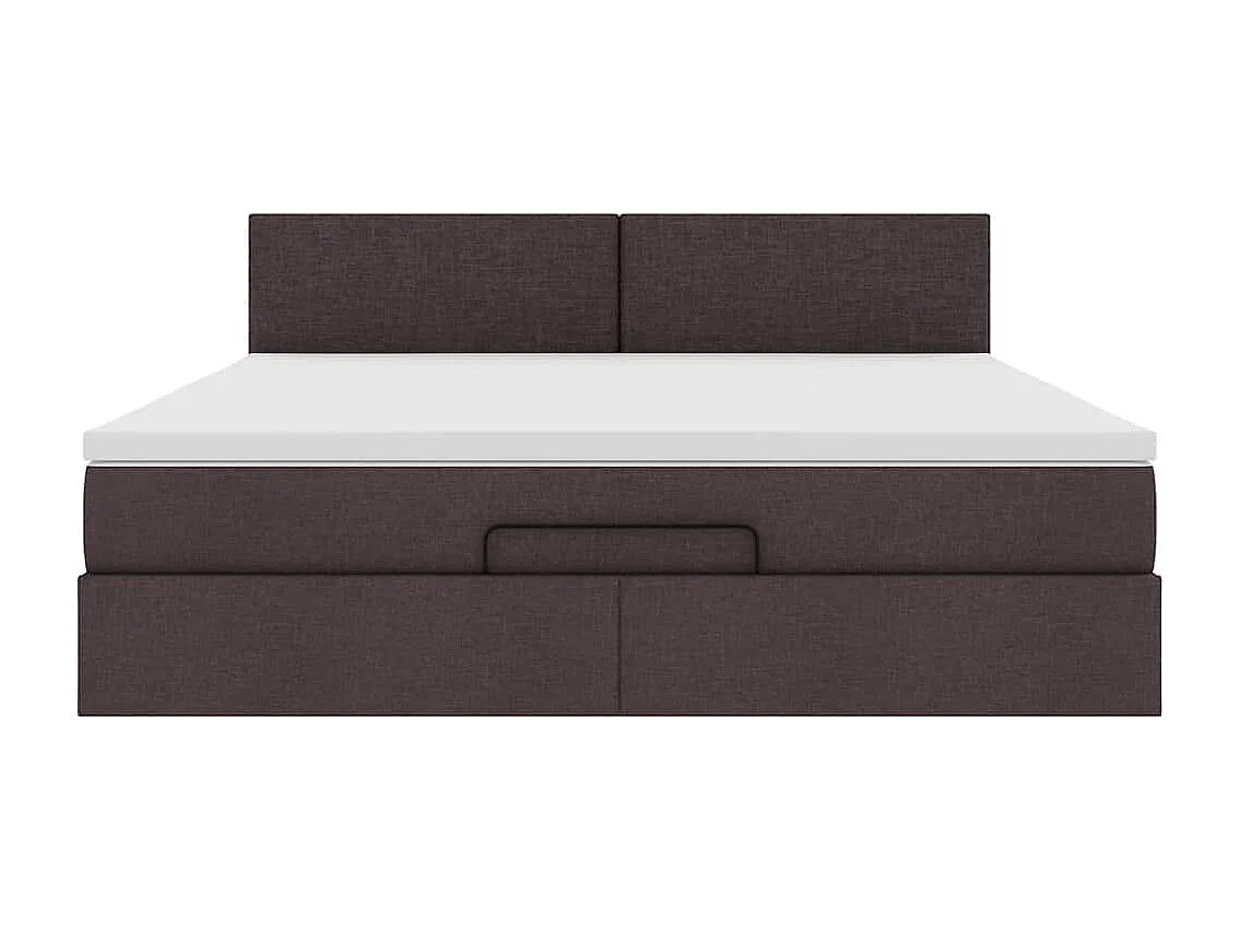 Ottoman-Bett mit Matratze & LEDs Dunkelbraun 160x200 cm Stoff