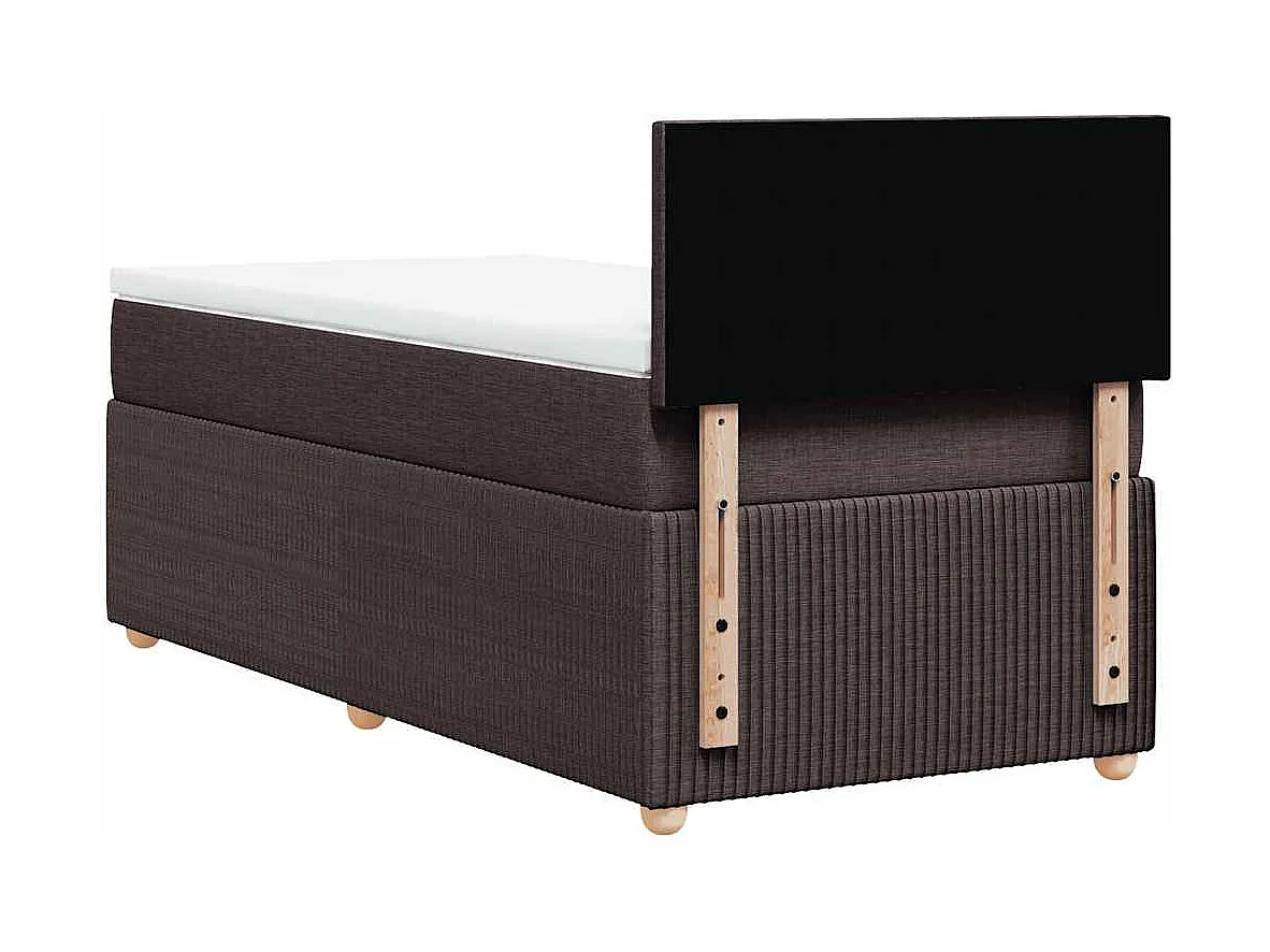 Boxspringbett mit Matratze Dunkelbraun 100x200 cm Stoff