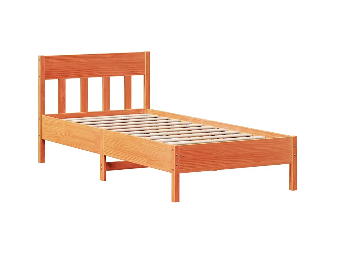 Massivholzbett ohne Matratze Wachsbraun 100x200 Kiefernholz