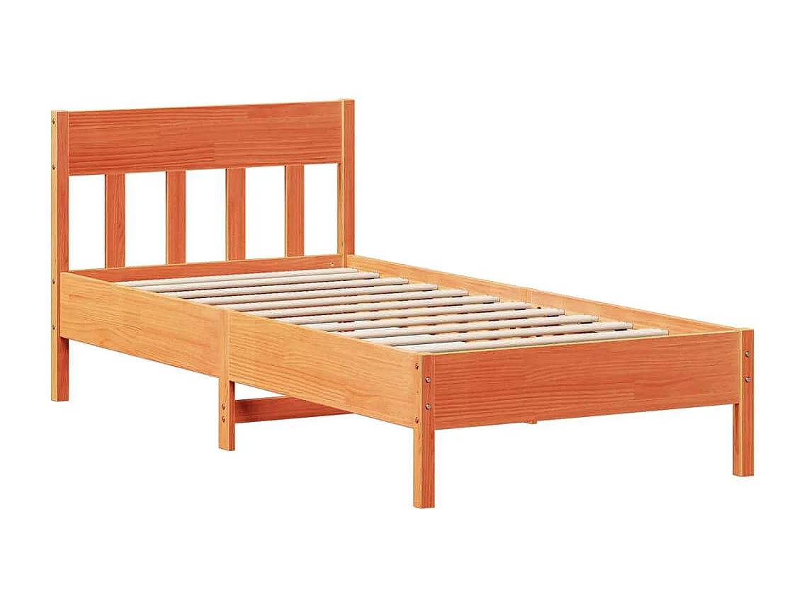 Cadre de lit sans matelas cire marron 100x200cm bois pin massif