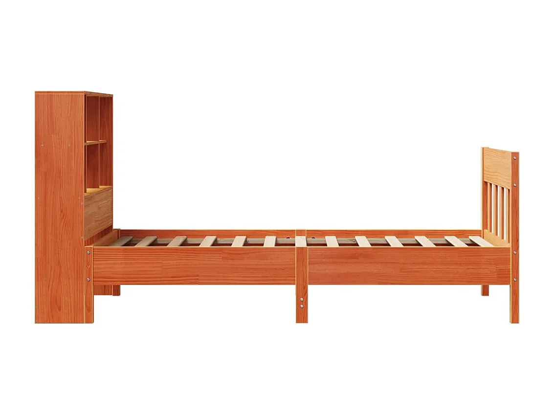 Cadre de lit sans matelas cire marron 100x200cm bois pin massif