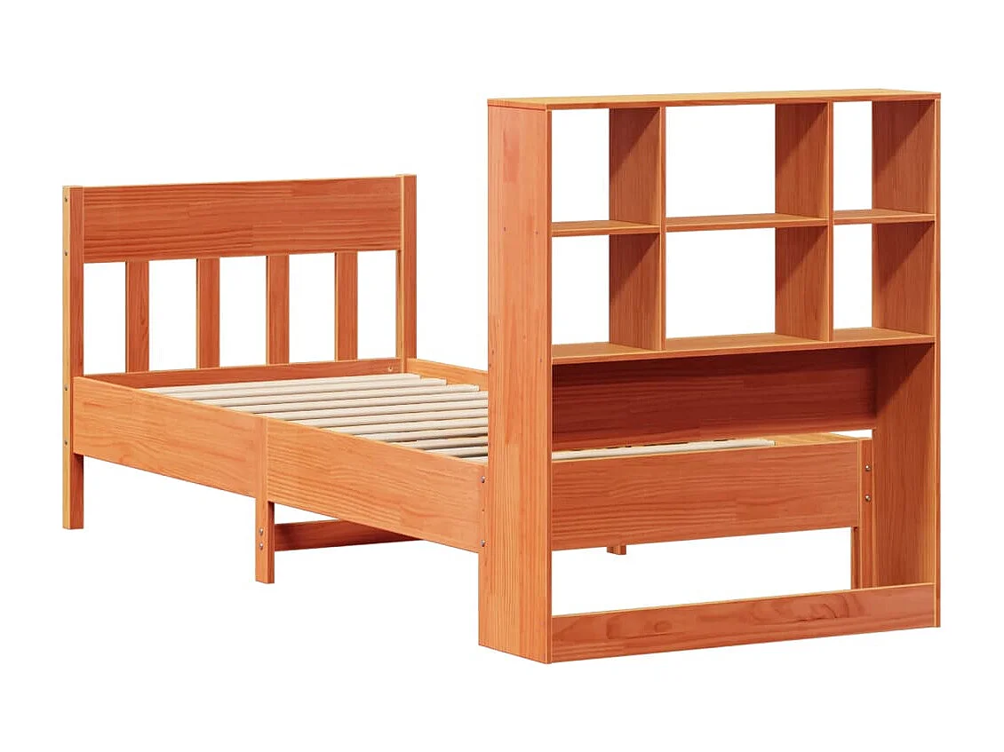 Cadre de lit sans matelas cire marron 100x200cm bois pin massif