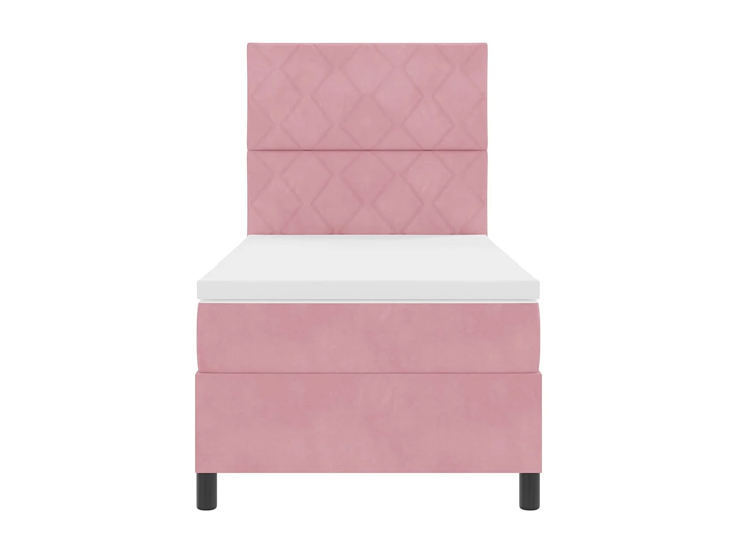 Lit à ressorts avec matelas Rose 90 x 190 cm tissu