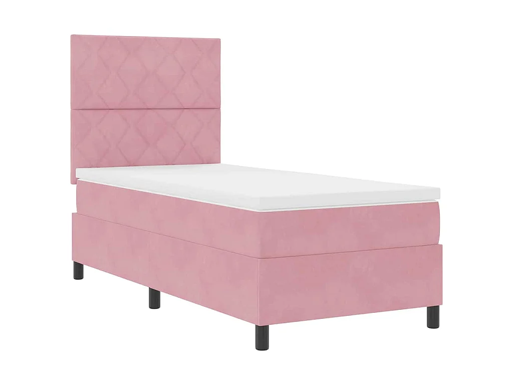 Boxspringbed met hoofdeinde Roze 90 x 190 cm Fluweel