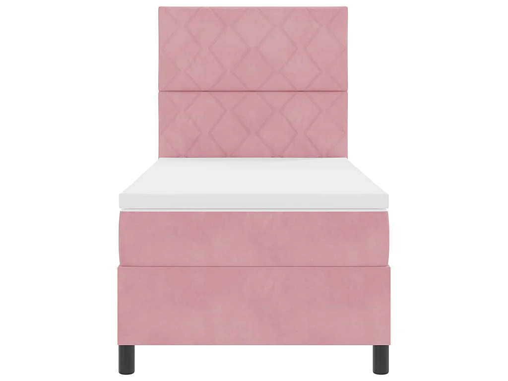 Boxspringbed met hoofdeinde Roze 90 x 190 cm Fluweel