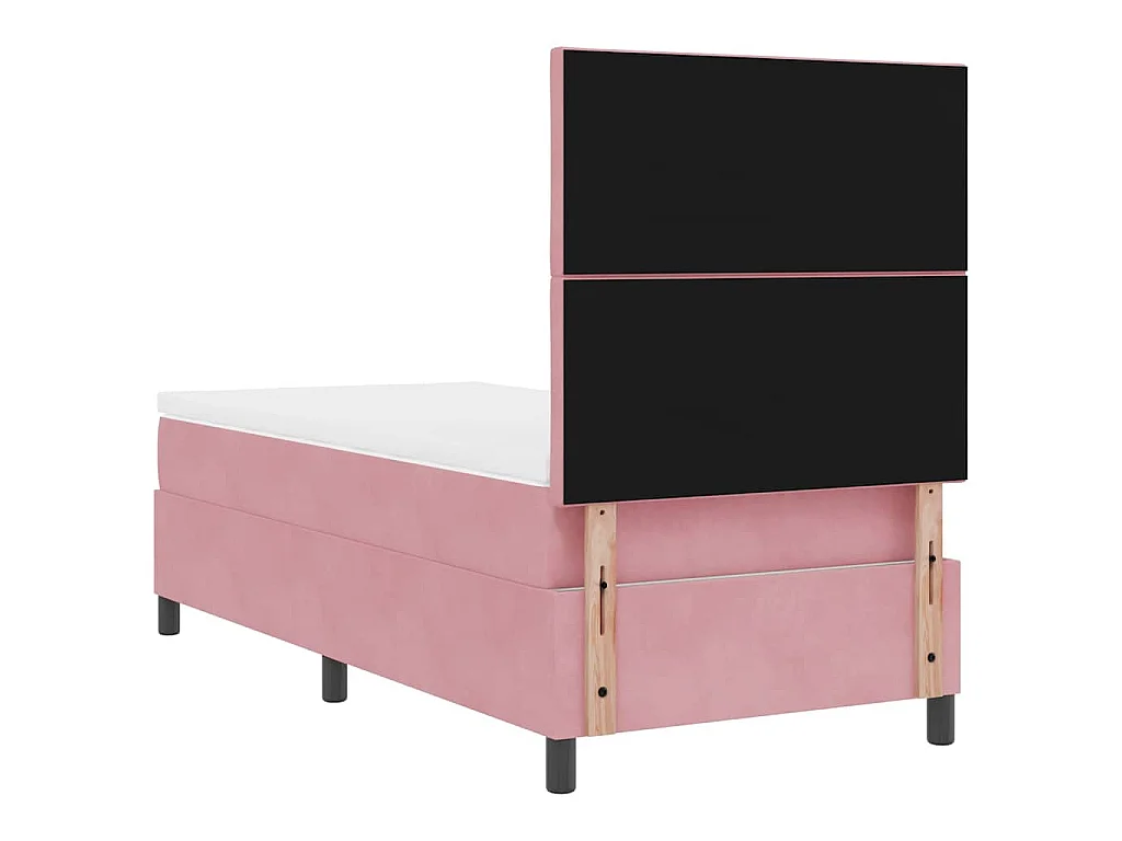 Boxspringbed met hoofdeinde Roze 90 x 190 cm Fluweel