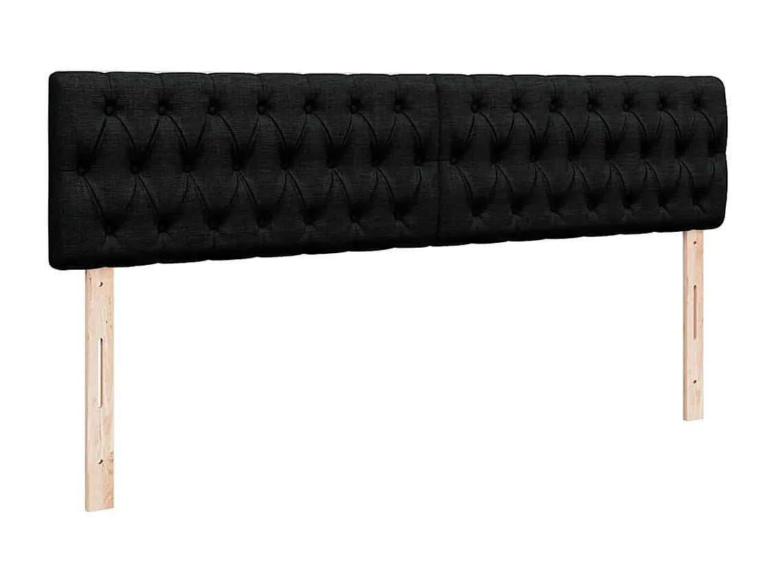 Struttura Letto Pouf con Materassi Nero 160x200 cm in Tessuto