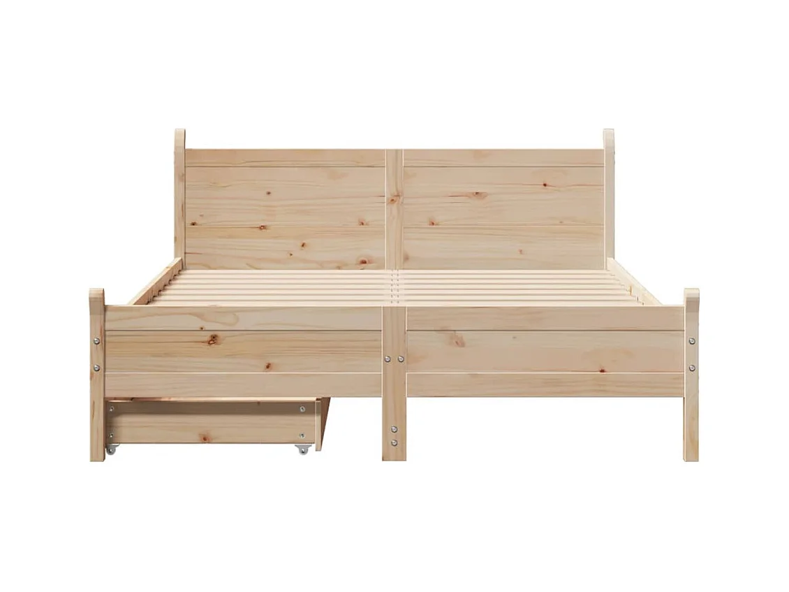 Cadre de lit sans matelas 140x200 cm bois massif de pin