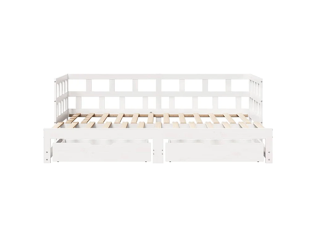 Sofá cama nido con cajones sin colchón blanco 90x190 cm