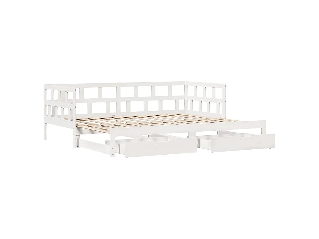 Sofá cama nido con cajones sin colchón blanco 90x190 cm