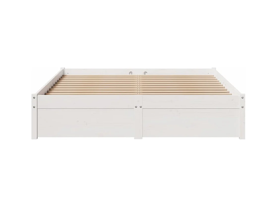 Cadre de lit sans matelas blanc 140x190 cm bois de pin massif