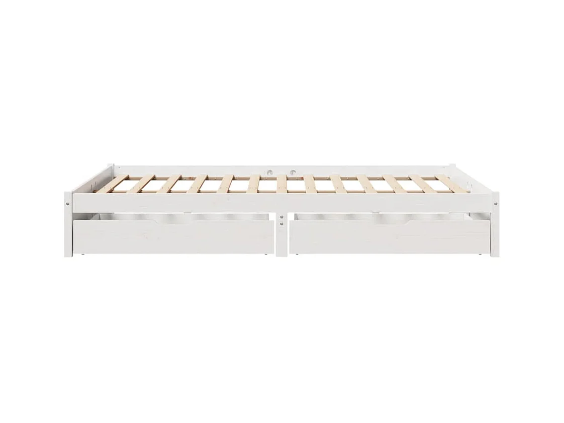 Cadre de lit sans matelas blanc 140x190 cm bois de pin massif