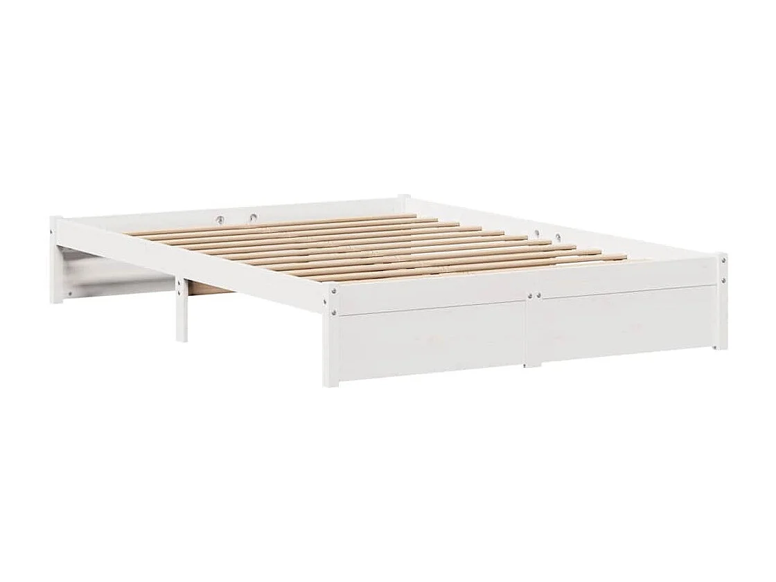 Letto senza Materasso Bianco 140x190 cm Legno Massello di Pino