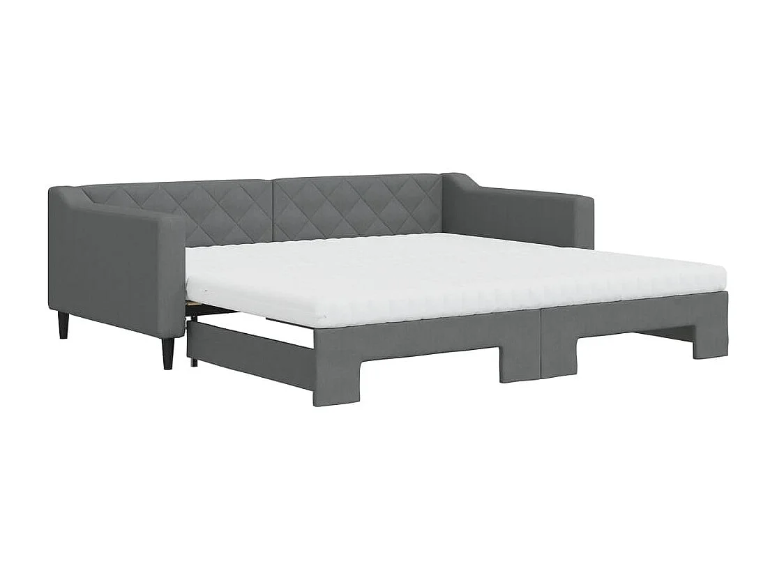 Sofá-cama c/ gavetão/colchões 100x200cm tecido cinzento-escuro