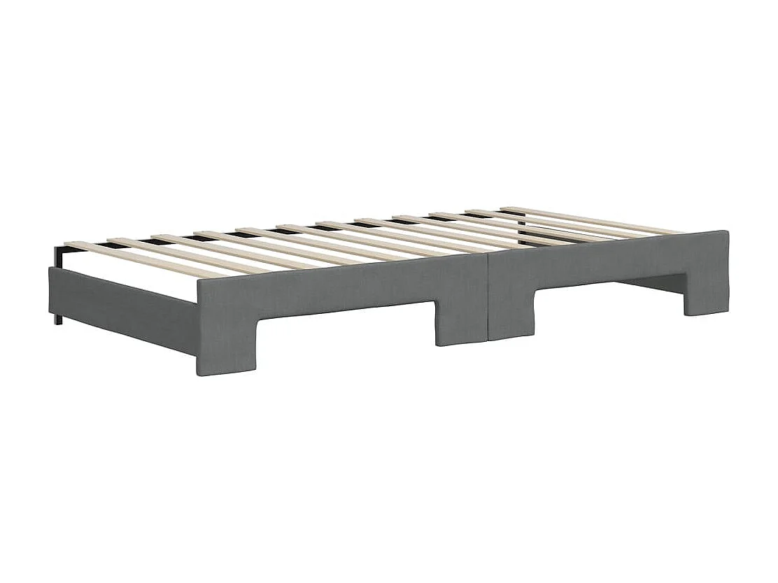 Sofá-cama c/ gavetão/colchões 100x200cm tecido cinzento-escuro