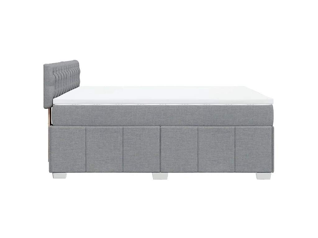 Boxspringbett mit Matratze Hellgrau 160x200 cm Stoff